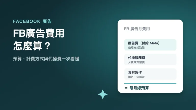 FB廣告費用怎麼算:廣告費、代操服務費與素材製作