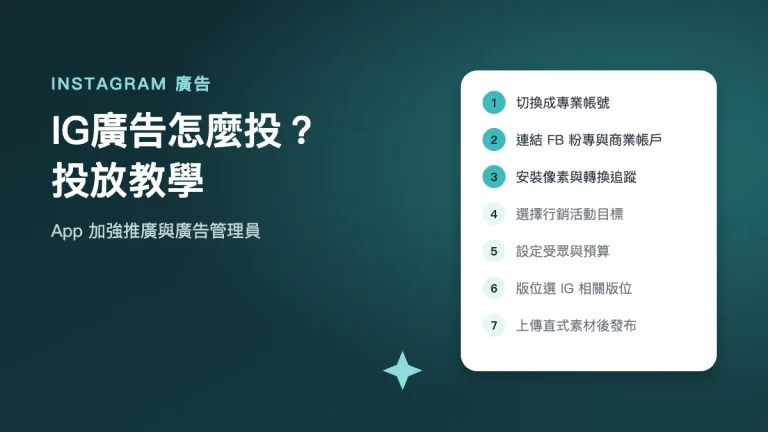 IG廣告投放教學 7 步驟